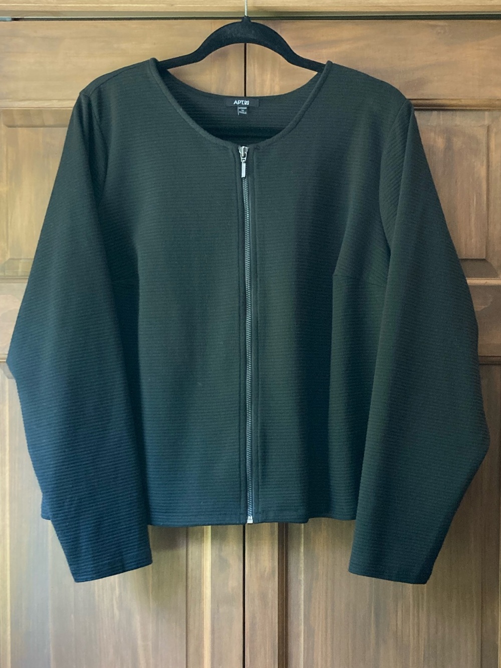 Apt. 9 Casual Black Zip-up Jacket 1X